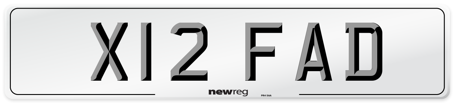 X12 FAD Number Plate from New Reg
